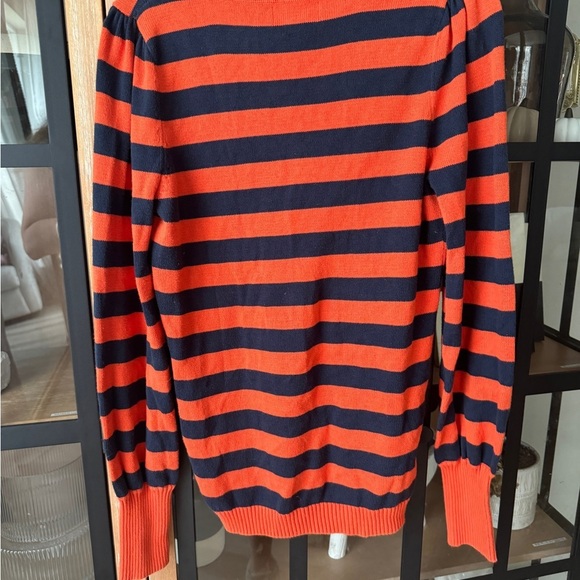 Vintage Polo Jeans Co Ralph Lauren USA Flag embroidered Sweater Navy Striped - Picture 5 of 5